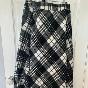 IDEALSANXUN Womens Plaid Wool Skirts Elastic Waist A-Line -XL